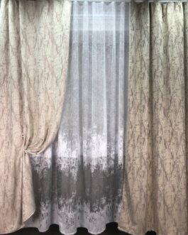 Тканина тюлева жакард HX 18G X29132-grey/280