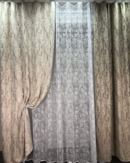 Тканина тюлева жакард HX 93983-01-white/280